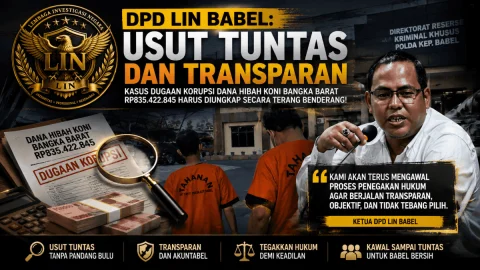 Diduga Korupsi Dana Hibah Rp835 Juta, Ketua dan Bendahara KONI Bangka Barat Resmi Ditahan Polda Babel