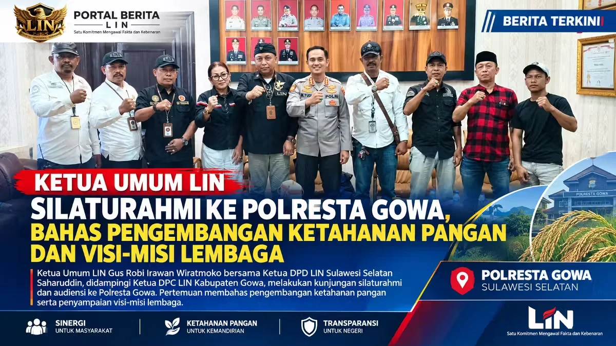 Ketua Umum LIN Silaturahmi ke Polresta Gowa, Bahas Pengembangan Ketahanan Pangan dan Visi-Misi Lembaga