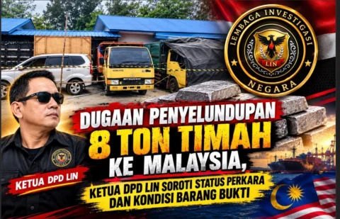 Kasus 8 Ton Timah Diduga Diselundupkan ke Malaysia Belum Jelas, Ketua DPD LIN Pertanyakan Kinerja Lanal Babel