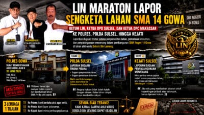 Ketum LIN, Ketua DPD Sulsel, dan Ketua DPC Makassar Maraton Lapor Dugaan Pidana Sengketa Lahan SMA Negeri 14 Gowa ke Polres, Polda, hingga Kejati