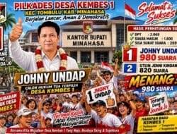 Johny Undap Menang Pilkades Kembes Satu, Raih 980 Suara dan Ungguli Stein Jenni Kindangen