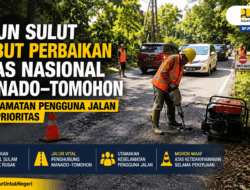 BPJN Sulut Kebut Perbaikan Ruas Nasional Manado–Tomohon, Keselamatan Pengguna Jalan Jadi Prioritas