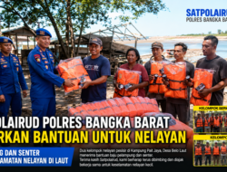 Satpolairud Polres Bangka Barat Salurkan Bantuan Pelampung dan Senter kepada Nelayan Pesisir di Belo Laut