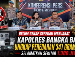 Belum Genap Sepekan Menjabat, Kapolres Bangka Barat Ungkap Peredaran 341 Gram Sabu, Selamatkan Sekitar 1.300 Jiwa