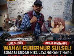ULTIMATUM LIN SULSEL KE GUBERNUR! Somasi Diabaikan 7 Hari, Ancam Duduki SMA Negeri 14 Gowa dan Kantor Kehutanan