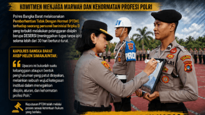 Polres Bangka Barat Tegakkan Disiplin, Personel Desersi Di-PTDH