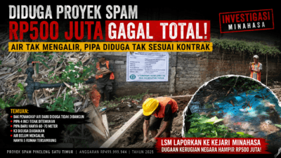 Diduga Proyek SPAM Rp500 Juta di Pineleng Satu Timur Gagal Total, LSM Resmi Laporkan ke Kejari Minahasa: Air Tak Mengalir, Pipa Diduga Tak Sesuai Kontrak