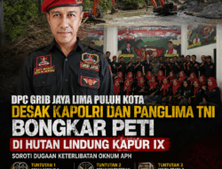 DPC GRIB Jaya Lima Puluh Kota Desak Kapolri dan Panglima TNI Bongkar PETI di Hutan Lindung Kapur IX, Soroti Dugaan Keterlibatan Oknum APH