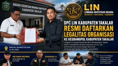 DPC LIN Kabupaten Takalar Resmi Daftarkan Legalitas Organisasi ke Kesbangpol Takalar