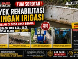 Tuai Sorotan, Proyek Rehabilitasi Jaringan Irigasi Rp14,1 Miliar di Desa Paya Benua Diduga Mubazir, LIN Babel Desak Kejati Usut Tuntas