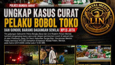 Polres Bangka Barat Ringkus Pembobol Toko di Mentok, Pelaku Angkut Barang Curian 5 Kali