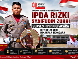 IPDA Rizki Syaifudin Zuhri, Perwira Muda yang Tampil Tegas Pimpin Upacara HUT ke-81 RI di Mitra.
