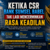 Ketika CSR Bank Sumsel Babel Tak Lagi Mencerminkan Rasa Keadilan Transparansi Dinilai Menjadi Kunci Menjaga Kepercayaan Publik
