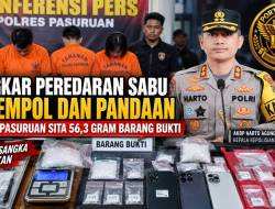 Bongkar Peredaran Sabu di Gempol dan Pandaan, Polres Pasuruan Sita 56,324 Gram Sabu
