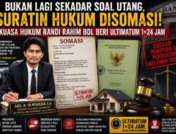 Bukan Lagi Sekadar Soal Utang, Suratin Hukum Disomasi: Kuasa Hukum Randi Rahim BDL Beri Ultimatum 1×24 Jam
