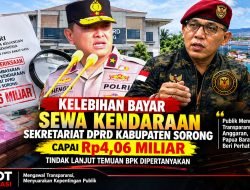 KELEBIHAN BAYAR SEWA KENDARAAN SEKRETARIAT DPRD KABUPATEN SORONG CAPAI Rp4,06 MILIAR, TINDAK LANJUT TEMUAN BPK DIPERTANYAKAN