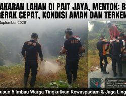 Kebakaran Terjadi di kampung pait jaya, BPBD Bangka Barat Bergerak Cepat padamkan Api.
